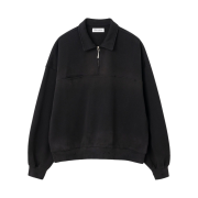Millo Archive Damage Half Zip-Up Washed Black