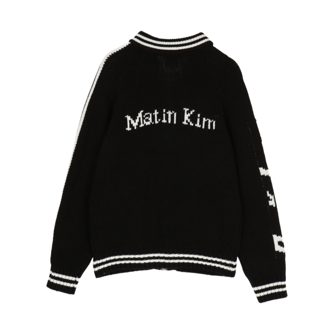 마뗑킴 x 피치스 자카드 그래픽 니트 집업 블랙(Matin Kim x Peaches Jacquard Graphic Knit Zip Up Black) - 2
