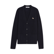 Maison Kitsune Baby Fox Patch Cosy Cardigan Navy