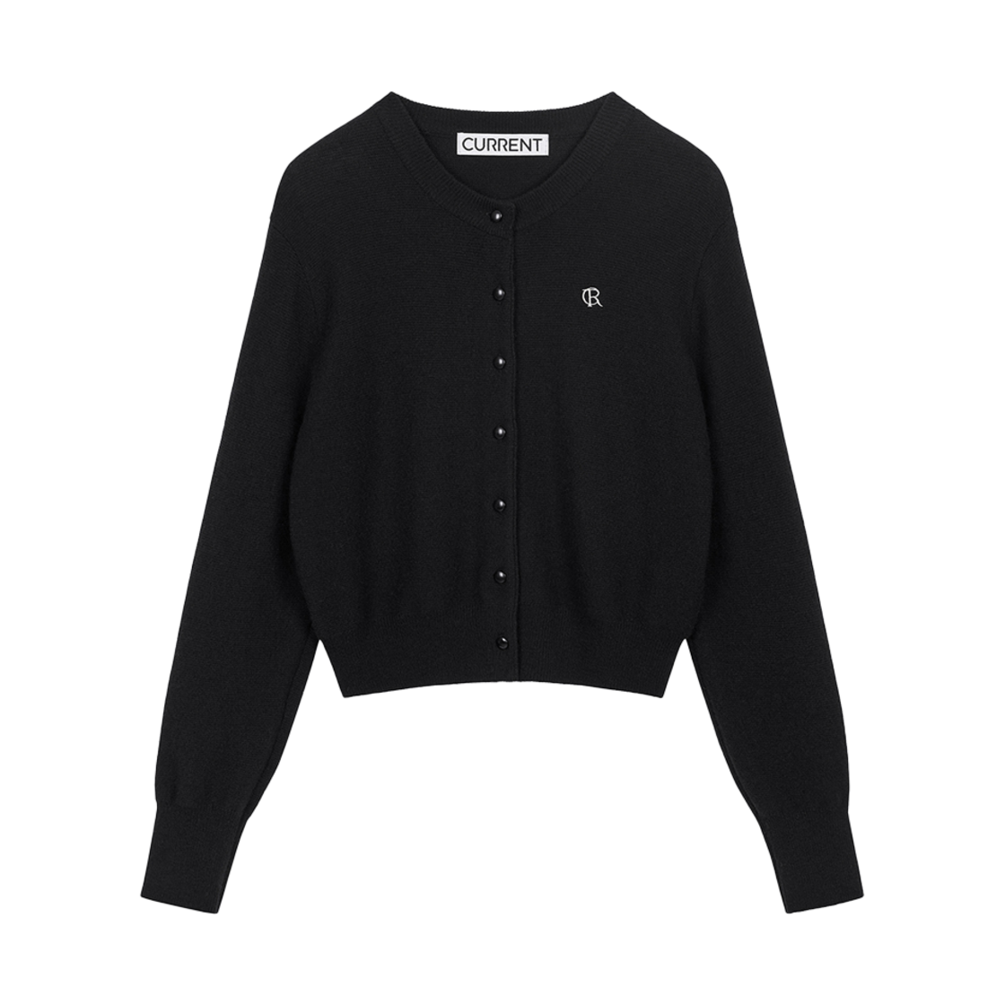 커렌트 울 캐시미어 라운드넥 가디건 블랙(Current Wool Cashmere Round Neck Cardigan Black)