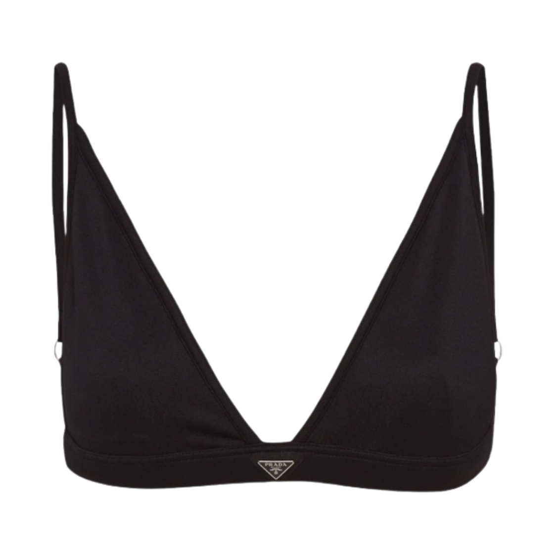 (W) 프라다 스트래치 저지 탑 블랙((W) Prada Stretch Jersey Top Black) - 1