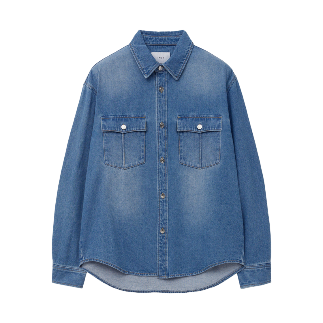 TNSH5E103B2 TNGT Semi Over-fit Western Denim Shirts Washed Blue
