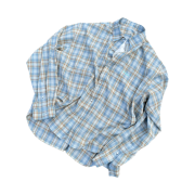 INSSENSE Large Fit Pearl Blue Flannel Shirts Sky Blue