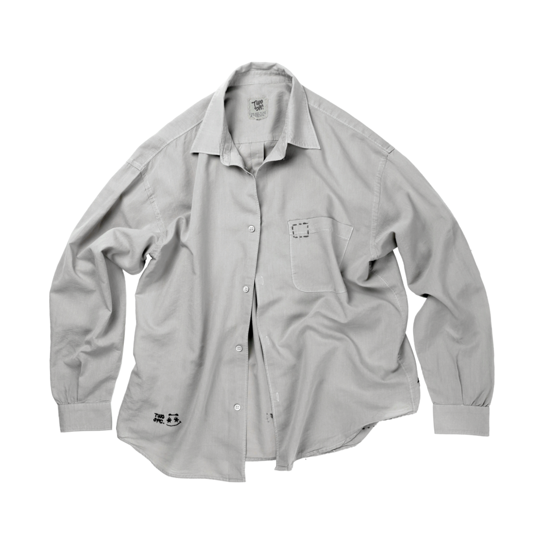 투스페이스 낙서 셔츠 라이트 그레이