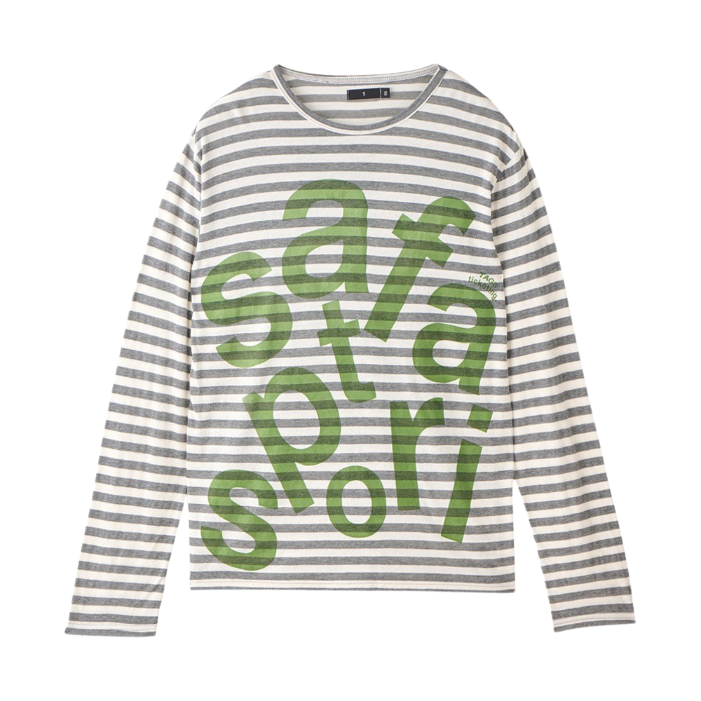 saf0097 Safarispot Ticketing Stripe Border Tee Gray