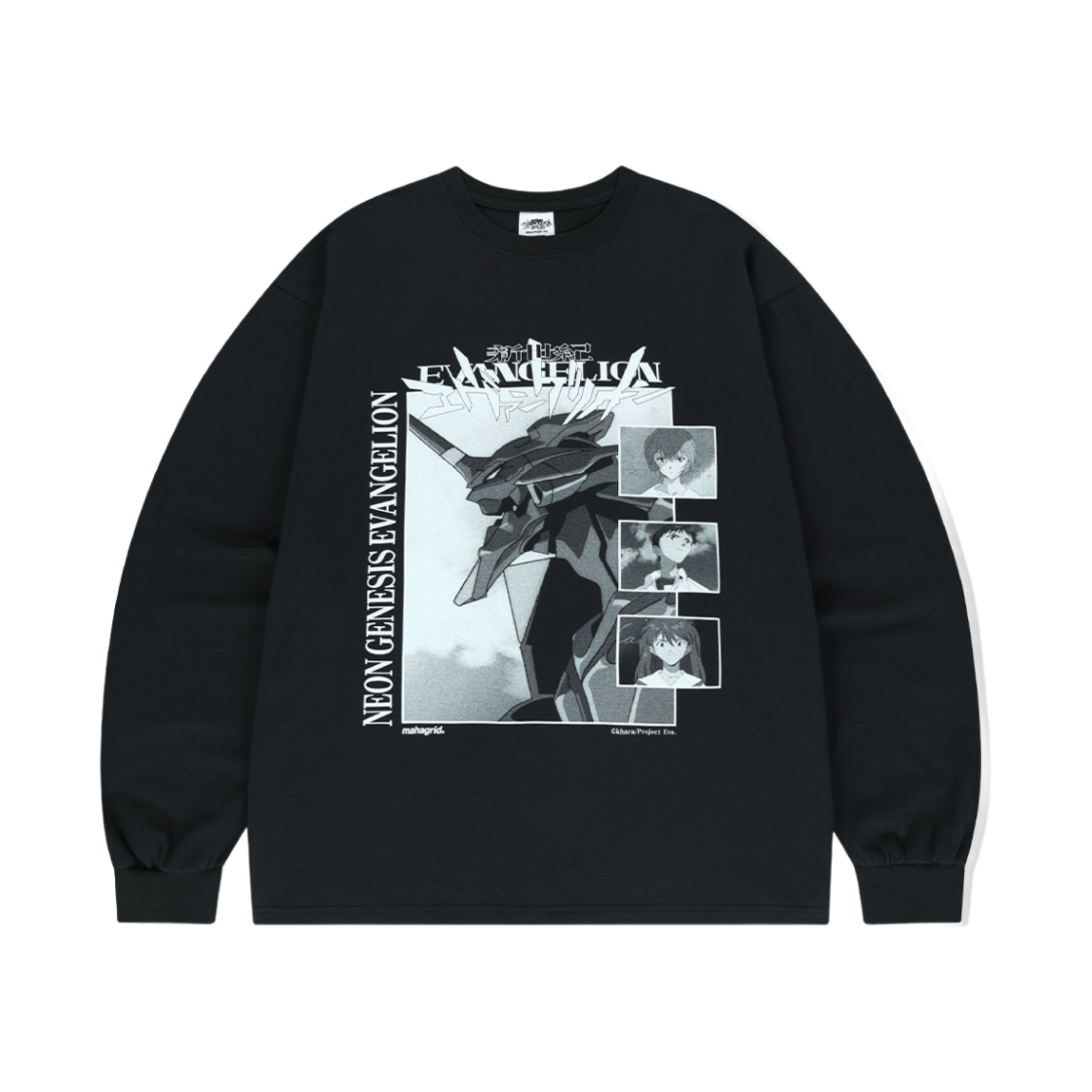 마하그리드 x 에반게리온 에바 에피소드 롱슬리브 티셔츠 블랙(Mahagrid x Evangelion Eva Episode LS T-Shirt Black)