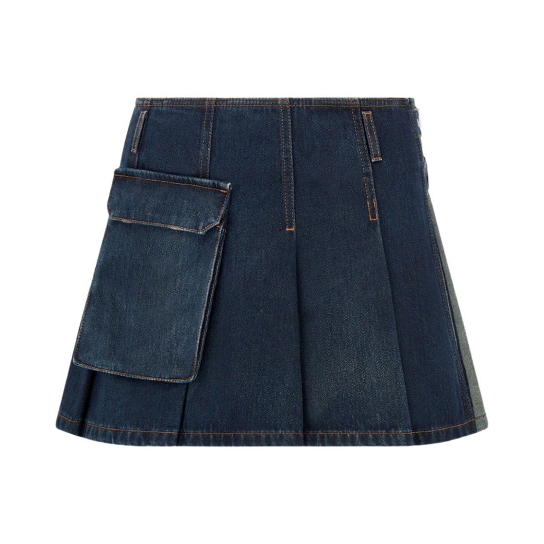(W) 디올 코튼 데님 쿠튀르 랩 미니 스커트 딥 블루