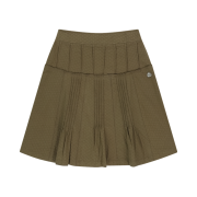 COYSEIO Flower Pintuck Skirt Brown