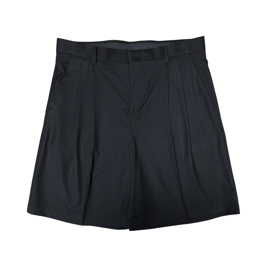 언더마이카 무.108 안티 Fxxking 로고 투 턱 와이드 하프 슬랙스 블랙(Undermycar Mu.108 Anti Fxxking Logo Play Two Tuck Wide Half Slacks Black)