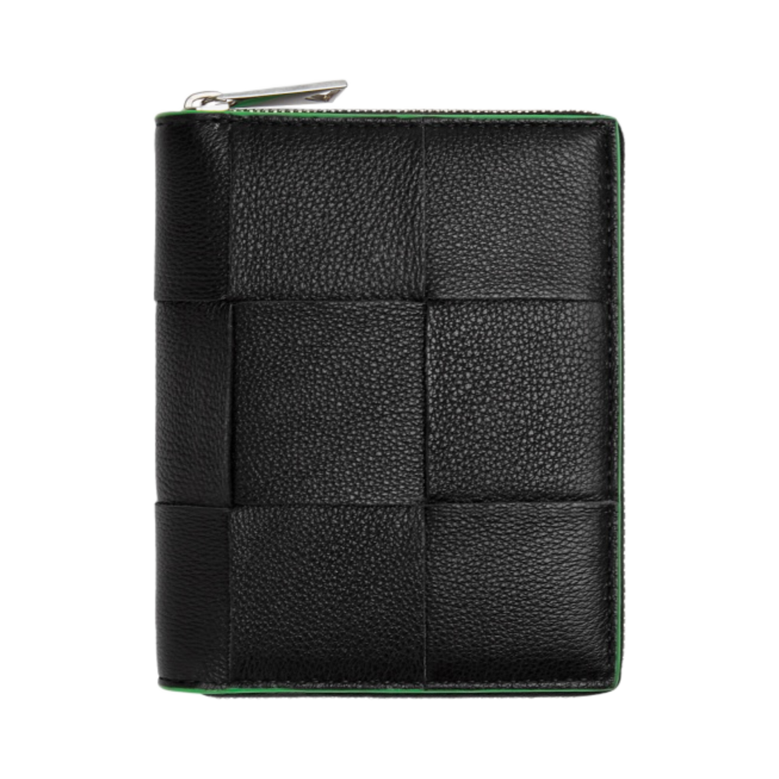 보테가 베네타 컴팩트 집 어라운드 지갑 블랙 패러킷(Bottega Veneta Compact Zip Around Wallet Black Parakeet) - 1