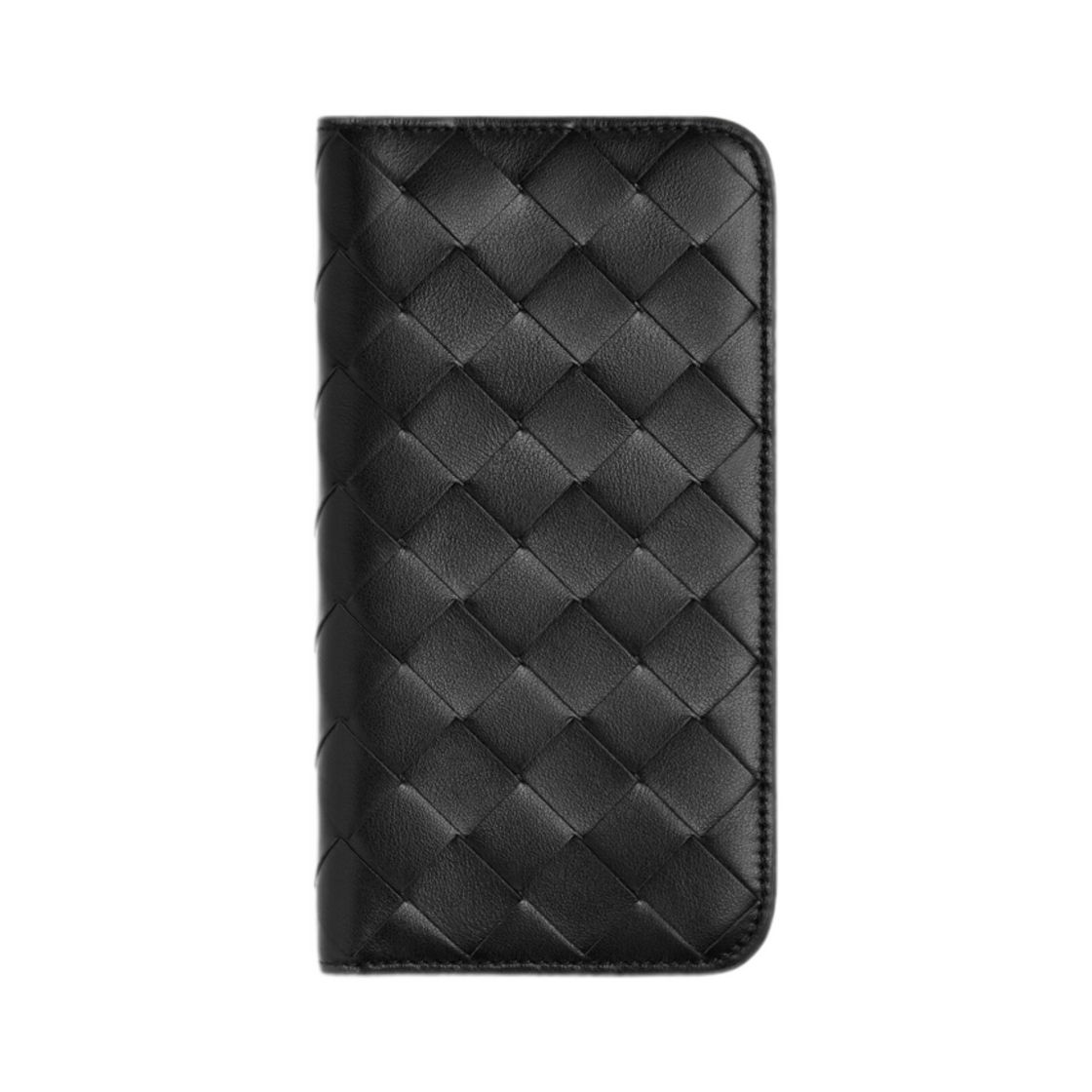 838801V2HL01000 Bottega Veneta Intrecciato Iphone 16 Pro Foglio Case Black