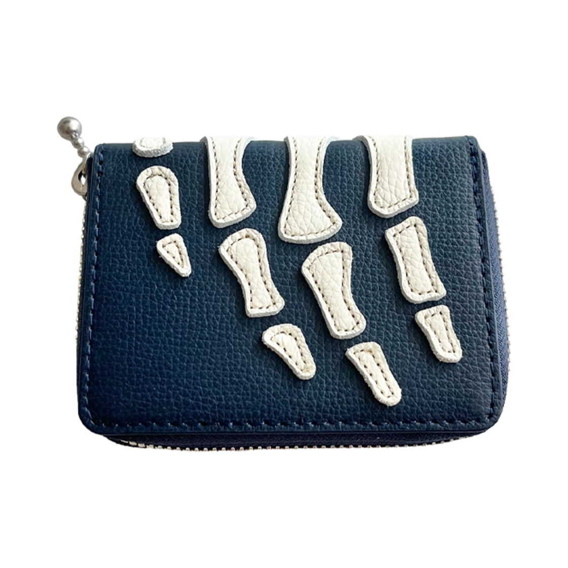 캐피탈 떰즈 업 본 핸드 집 미니 월렛 네이비(Kapital Thumbs Up Bone Hand Zip Mini Wallet Navy)