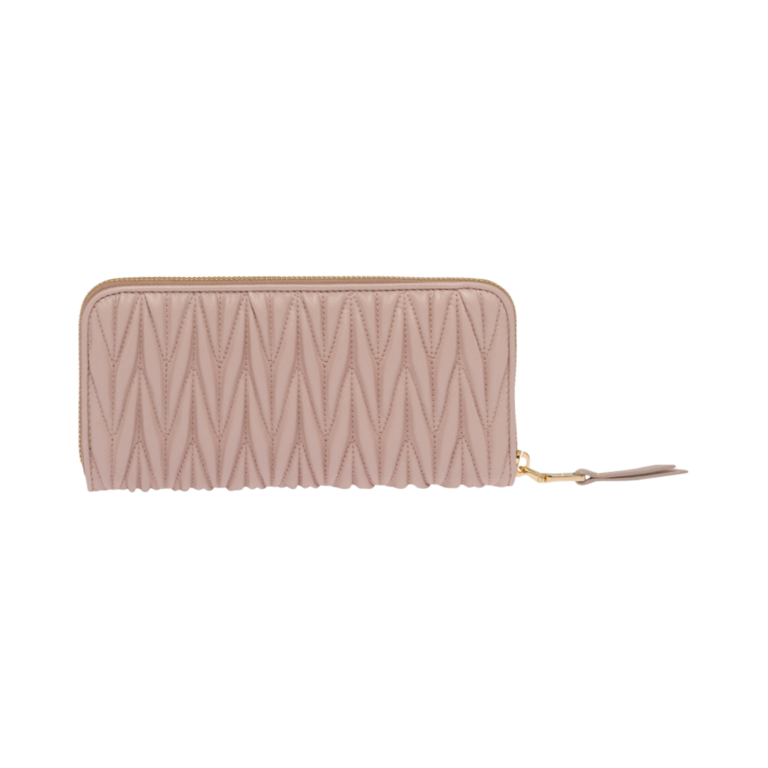미우 미우 마테라쎄 나파 가죽 라지 지퍼 지갑 워터 릴리(Miu Miu Matelasse Nappa Leather Large Zipper Wallet Water Lily) - 3