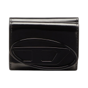 Diesel 1DR Tri-Fold Coin XS li Wallet in Mirrored Leather Black