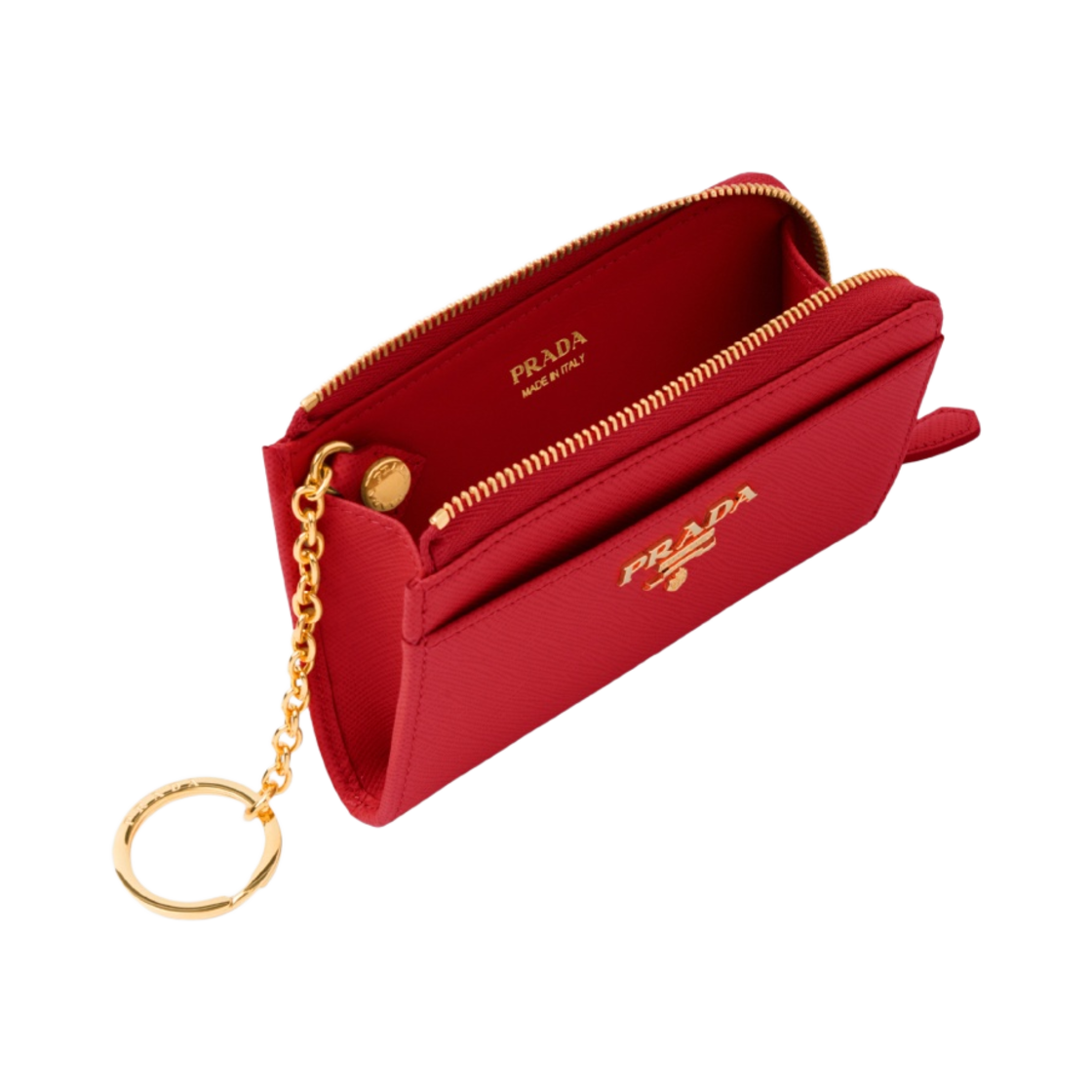 프라다 사피아노 메탈 로고 키체인 파이어리 레드(Prada Saffiano Metal Logo Keychain Fiery Red) - 2