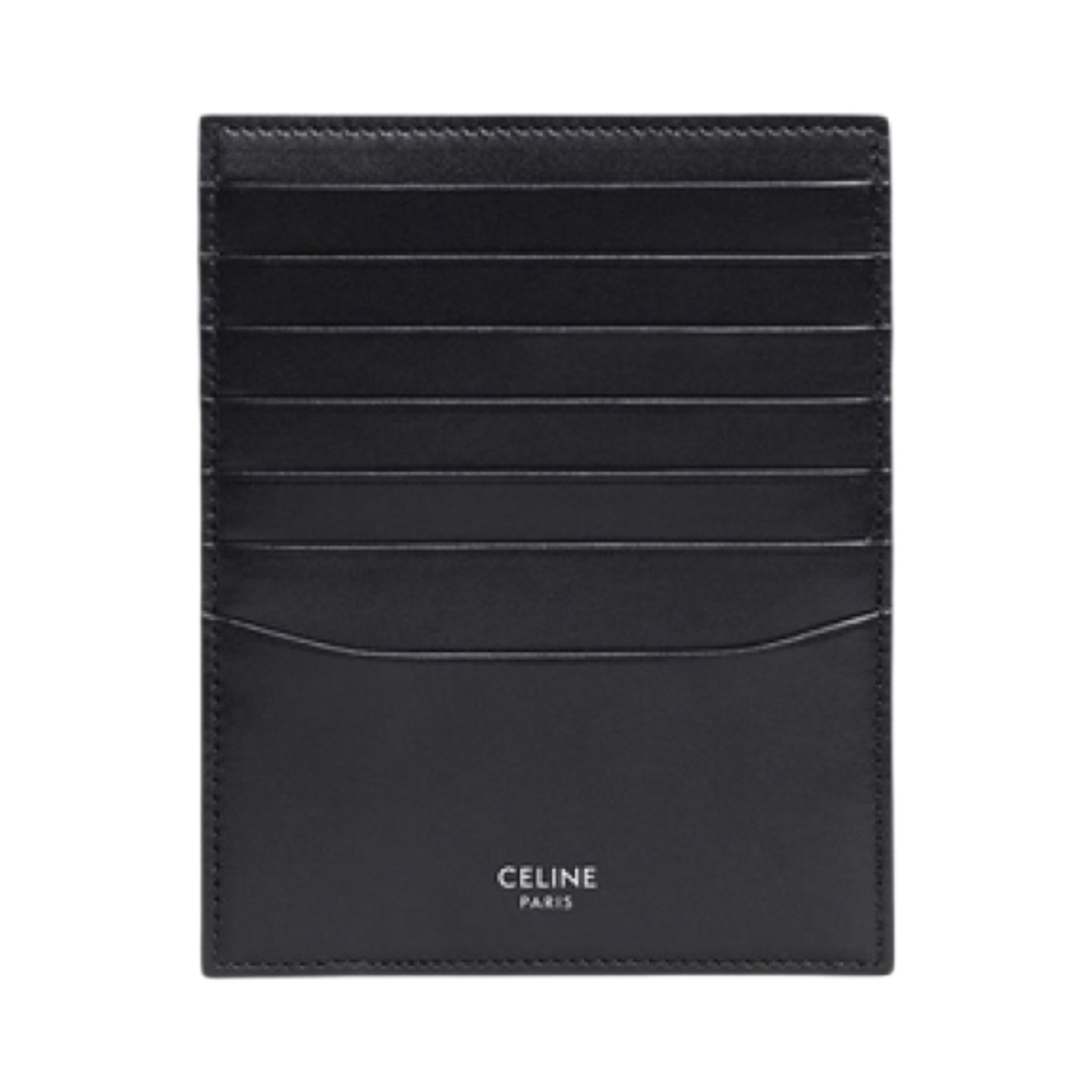10B833BGO-38SI Celine Vertical Card Holder in Smooth Calf Skin Black