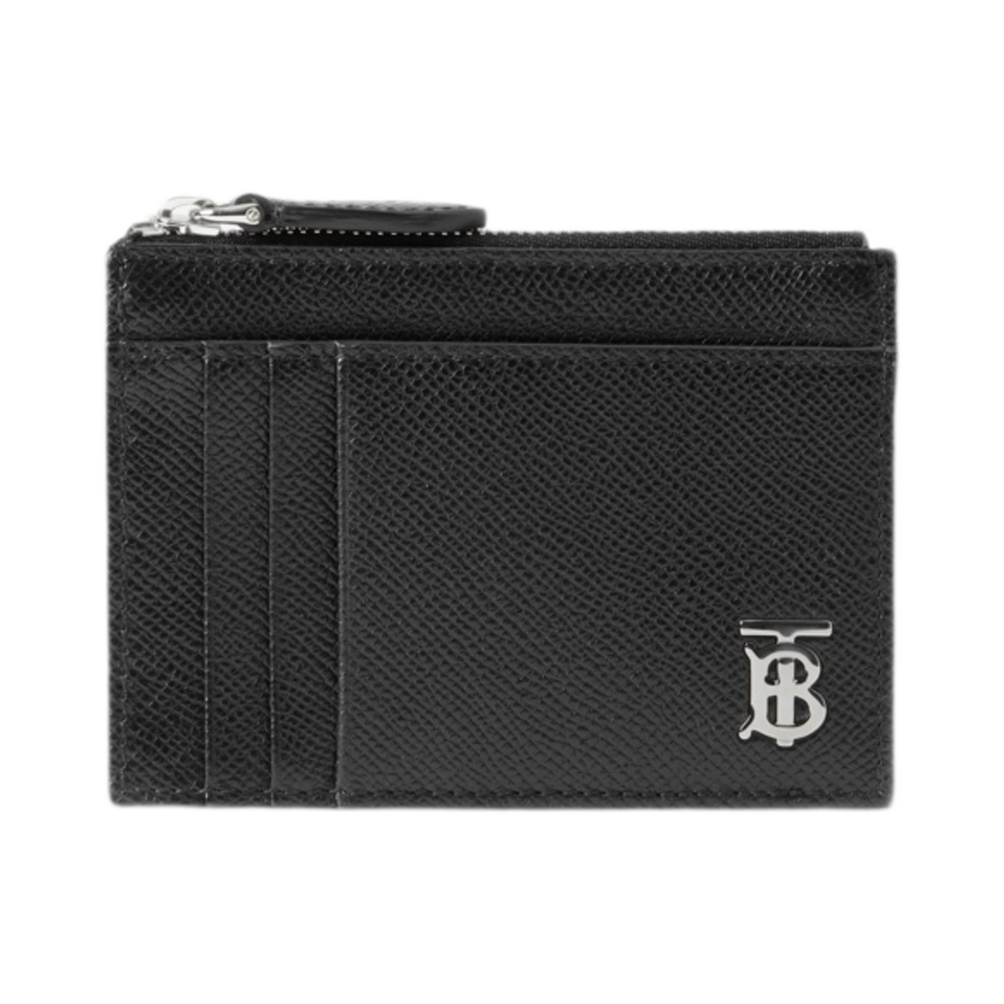 버버리 그레이니 레더 TB 지퍼 카드 케이스 블랙(Burberry Grainy Leather TB Zip Card Case Black) - 1