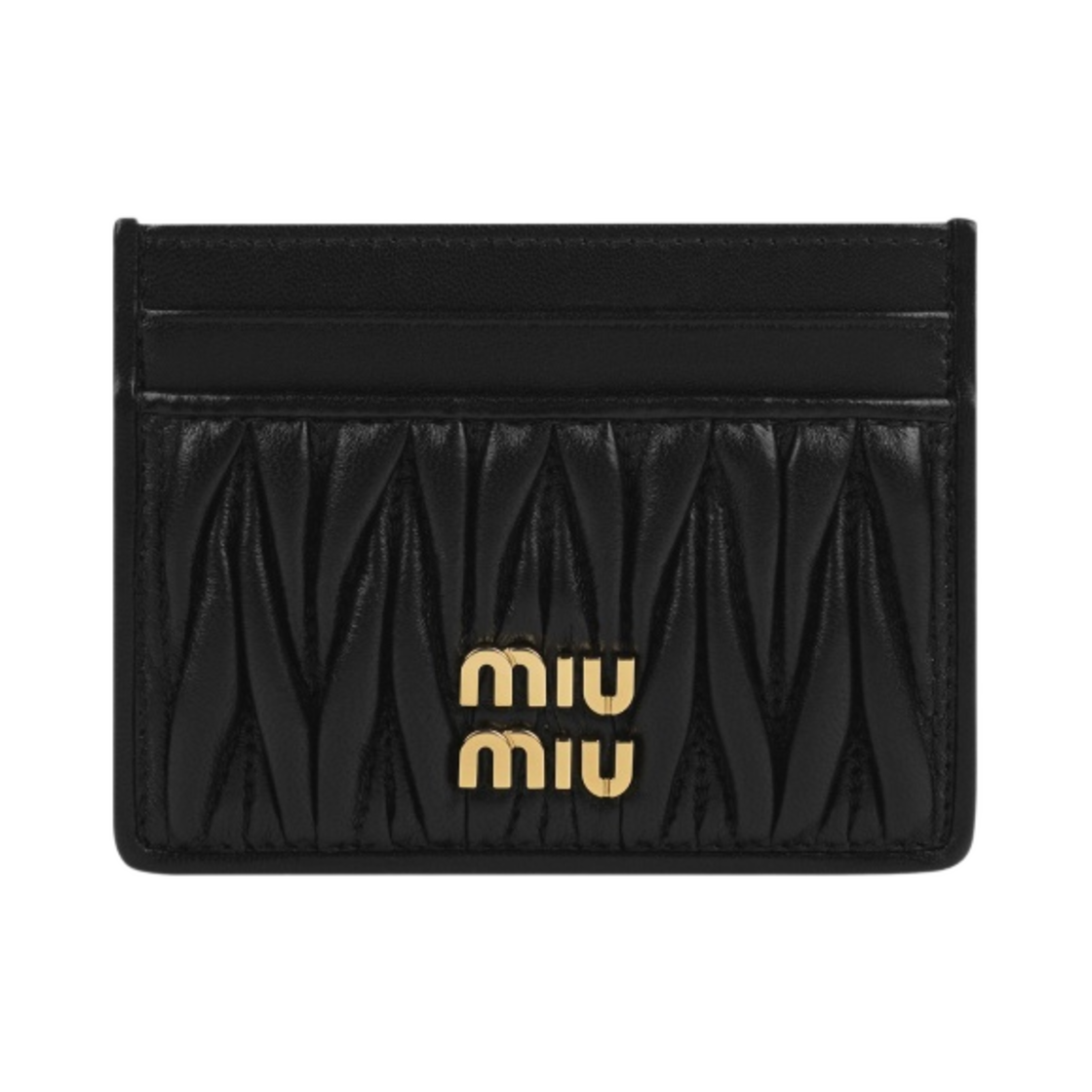 미우 미우 마테라쎄 나파 가죽 카드 홀더 블랙(Miu Miu Matelasse Nappa Leather Card Holder Black)