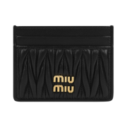Miu Miu Matelasse Nappa Leather Card Holder Black