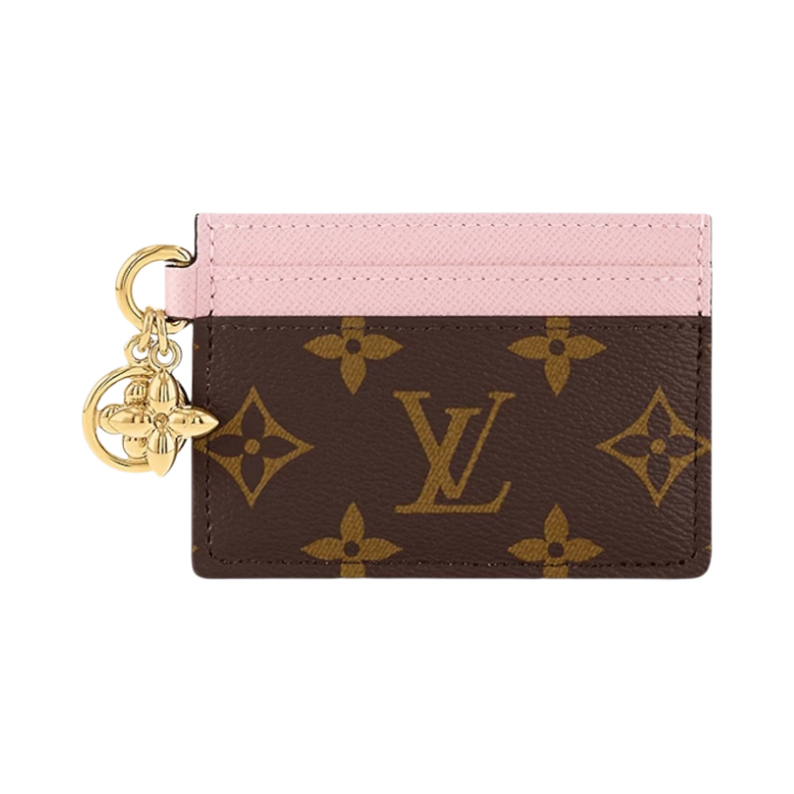 M82739 Louis Vuitton LV Charm Card Holder Monogram Rose Ballerine Pink - 대표 이미지 #1