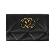 Chanel 19 Flap Card Holder Lambskin & Gold Black