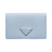 Prada Saffiano Leather Card Holder Pale Blue