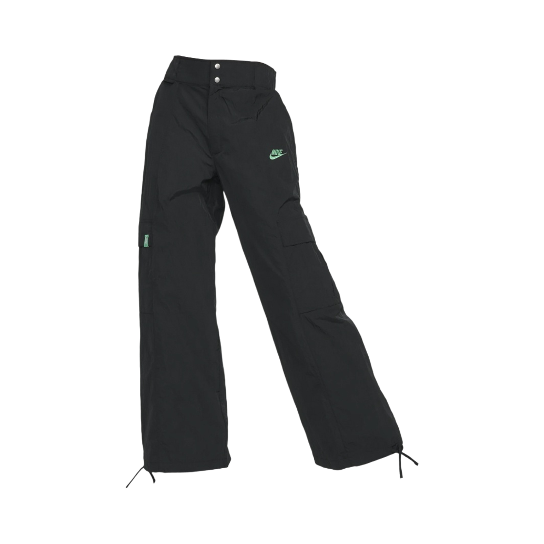 (W) 나이키 NSW 오버사이즈드 하이 웨이스트 우븐 팬츠 블랙 - 아시아((W) Nike NSW Oversized High Waisted Woven Pants Black - Asia) - 1