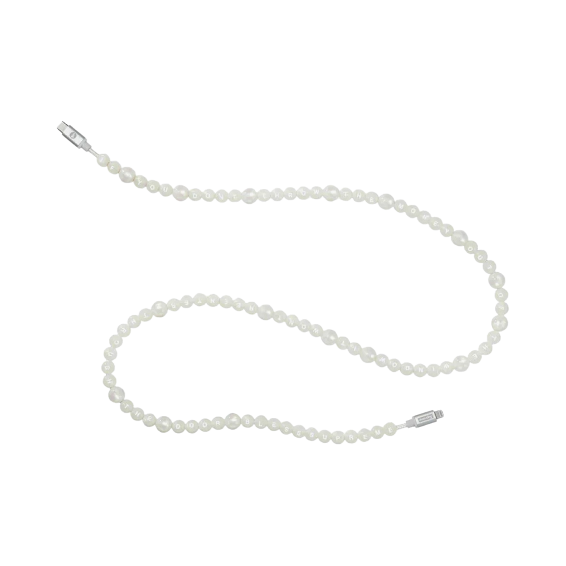 슈프림 x 블레스 모피 비디드 충전 케이블 화이트 - 23FW(Supreme x Bless Mophie Beaded Charging Cable White - 23FW)
