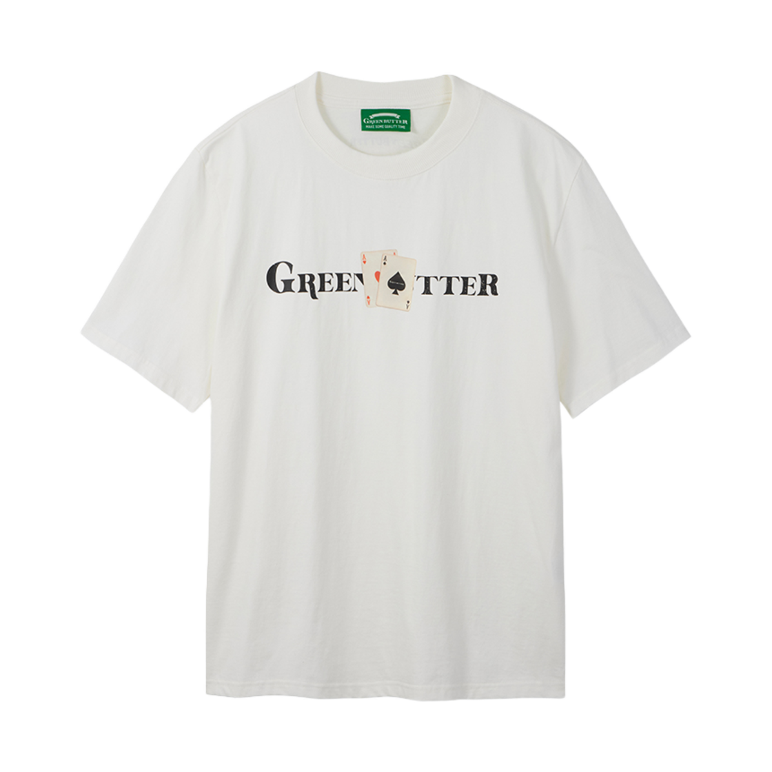 그린버터 오버사이즈드 플레잉 카드 티 아이보리
