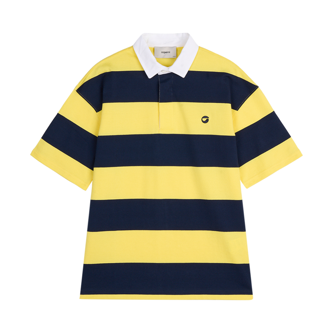 KW5ATSSCP04YL Coperni Striped Polo Top Yellow Blue - 25SS