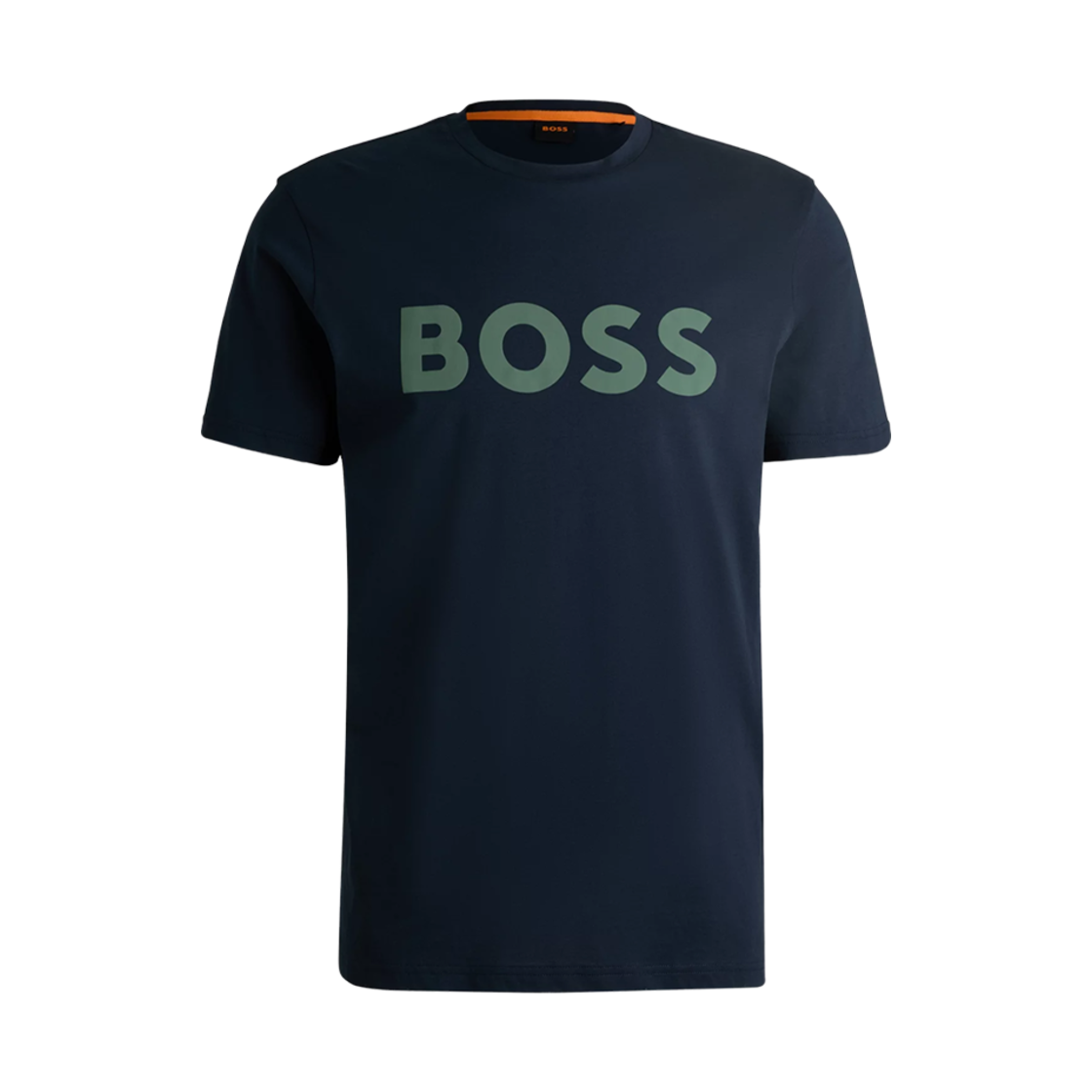 50481923-404 Hugo Boss Cotton Jersey T-Shirt with Rubber Print Logo Dark Blue