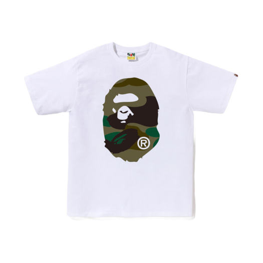 - BAPE Giant 1st Camo Big Ape Head T-Shirt White Green
