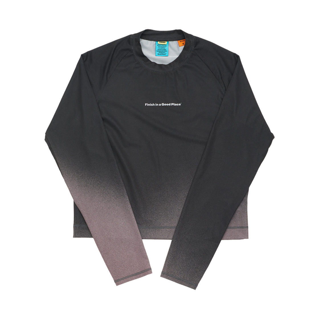 (W) 우나 그라디언트 롱슬리브 티셔츠 블랙 그레이((W) Unna Gradient Long Sleeve T-Shirt Black Grey)