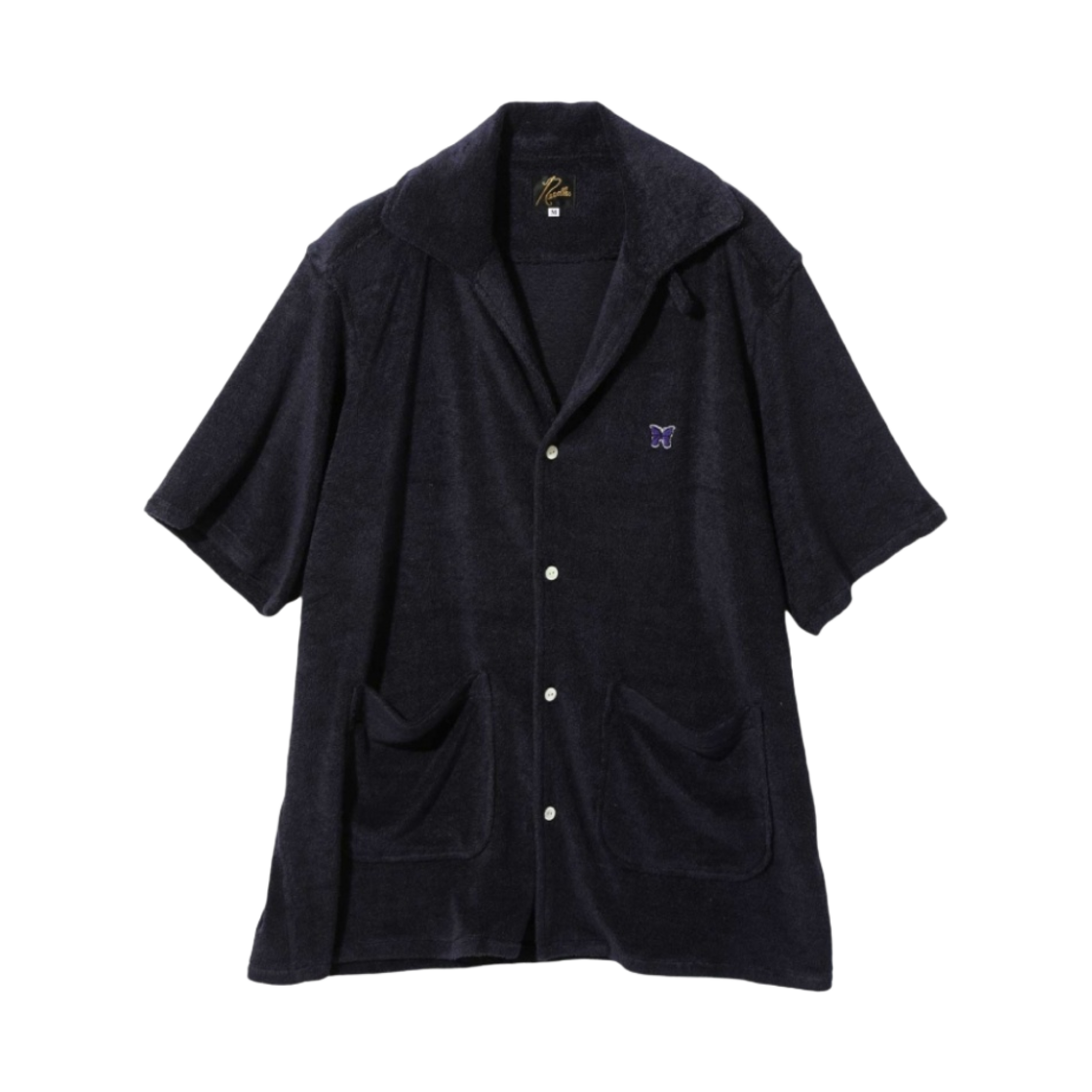 니들스 숏슬리브 이탈리안 칼라 셔츠 네이비