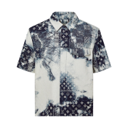 Louis Vuitton Monogram Bandana Short Sleeved Denim Shirt Indigo