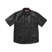 Supreme Leather S/S Work Shirt Black - 23FW