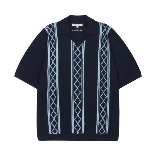 J3WAM25301NYX AMOUPRE Polo Pattern Short Sleeve Navy