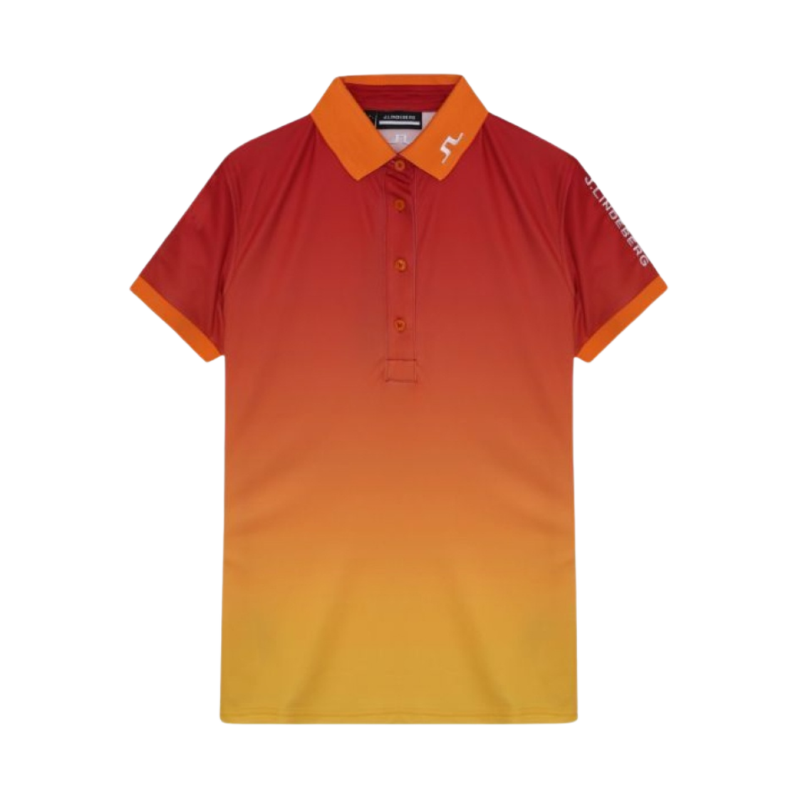 (W) 제이린드버그 투어 테크 프린트 폴로 오렌지((W) J.Lindeberg Tour Tech Print Polo Orange) - 1