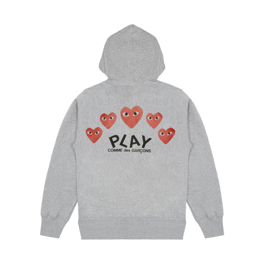 플레이 꼼데가르송 5 하트 후드 집업 그레이(Play Comme des Garcons 5 Hearts Zip Hooded Sweatshirt Grey)