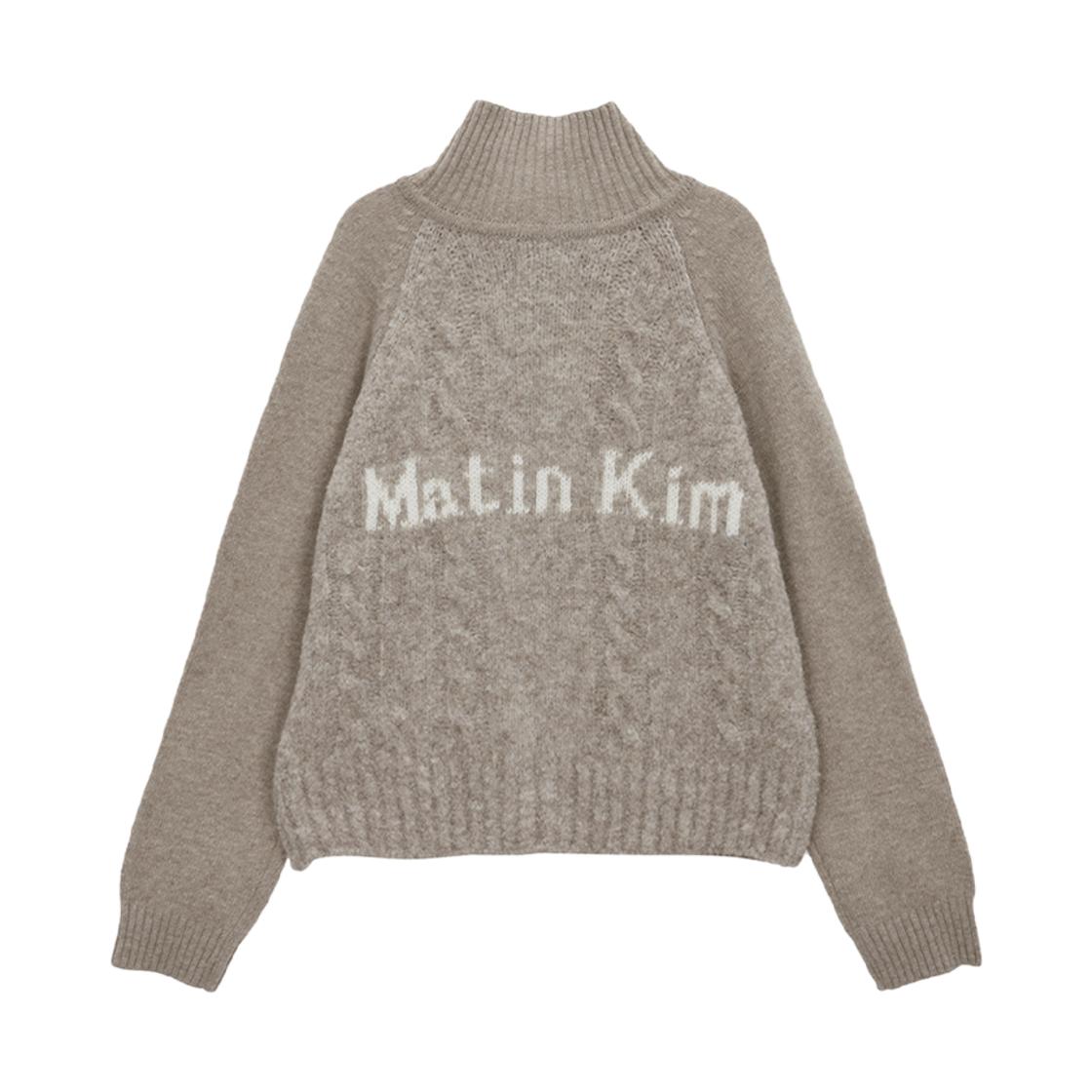 MK2377CD014M0BE (W) Matin Kim Spell Point Cable Knit Zip Up Beige