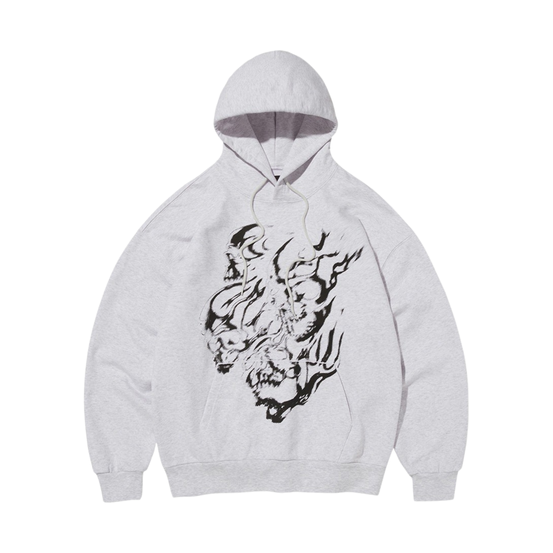 스웨이드 플레임 스컬 후드 멜란지 그레이