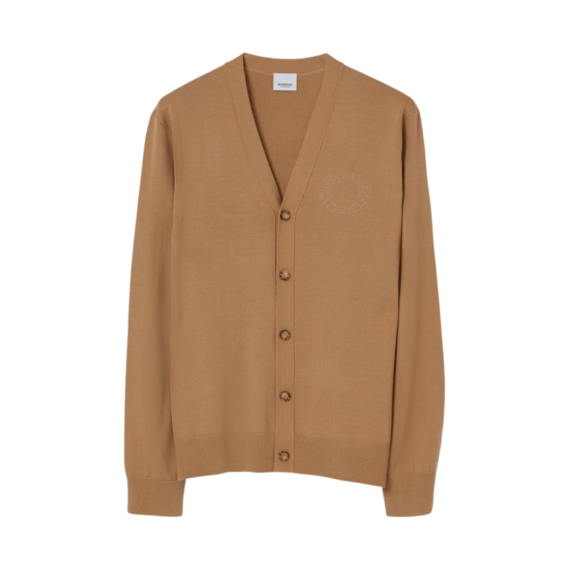 버버리 자수 오크 리프 크레스트 울 가디건 카멜(Burberry Embroidered Oak Leaf Crest Wool Cardigan Camel) - 1