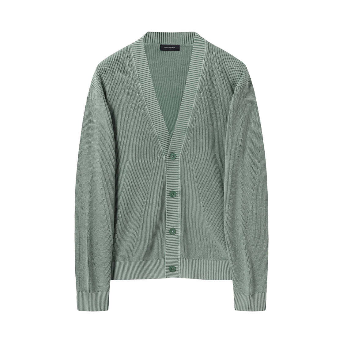 CWWAS25114GRX Customellow Garment Dyed Cardigan Green