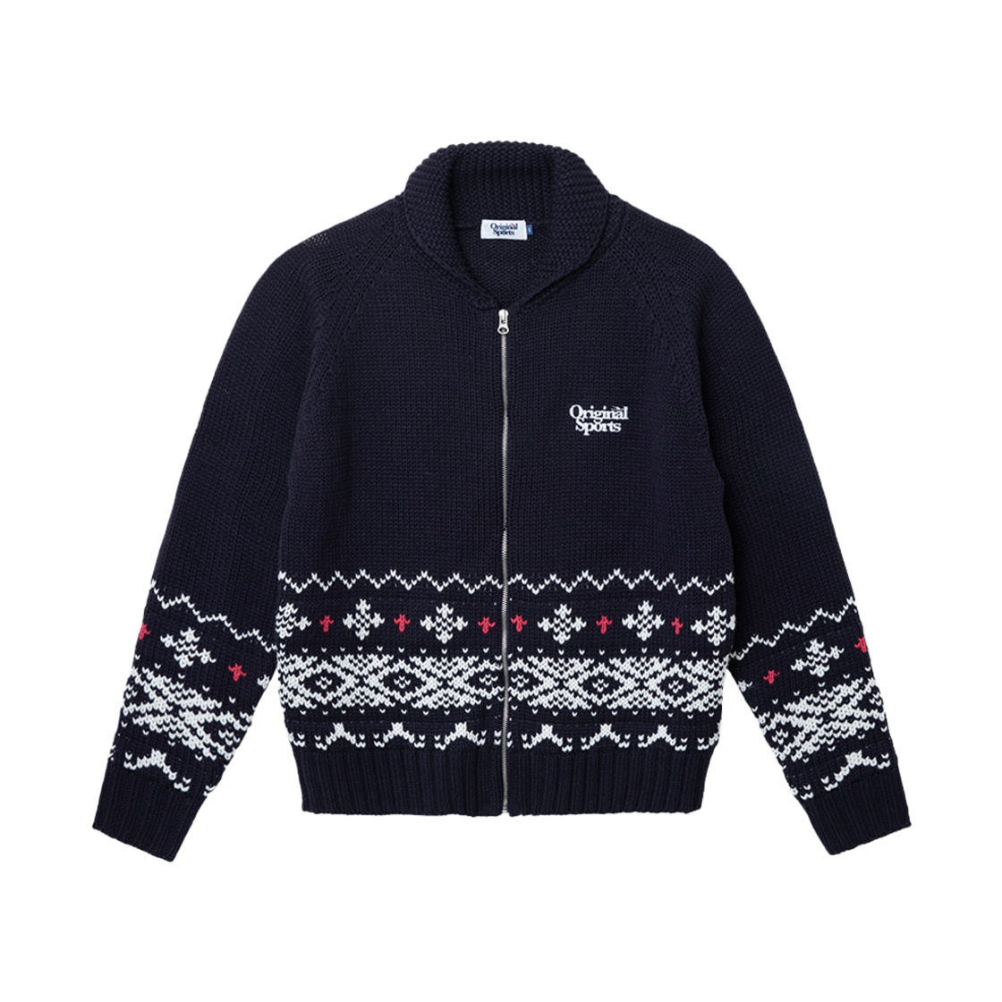 PO3MJ24W731 PRO-SPECS Nordic Graphic Point Cardigan Navy