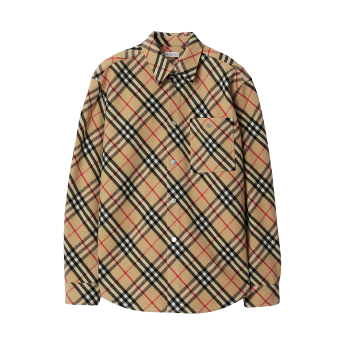 8091908 Burberry Check Wool Shirt Sand