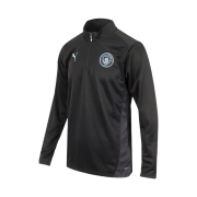 Puma Manchester City Essential Quarter-Zip T-Shirt Black
