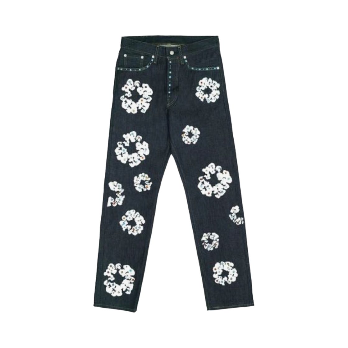 데님 티어스 라인스톤 스터드 데님 진 빈티지 블루(Denim Tears Rhinestone Studded Denim Jeans Vintage Blue) - 1