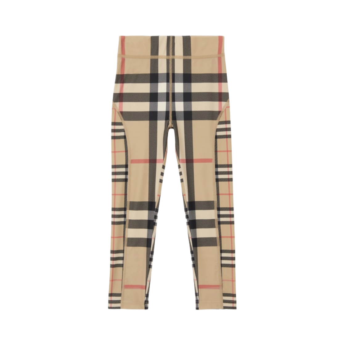 (키즈) 버버리 콘트라스트 체크 스트레치 저지 레깅스 아카이브 베이지((Kids) Burberry Contrast Check Stretch Jersey Leggings Archive Beige) - 2