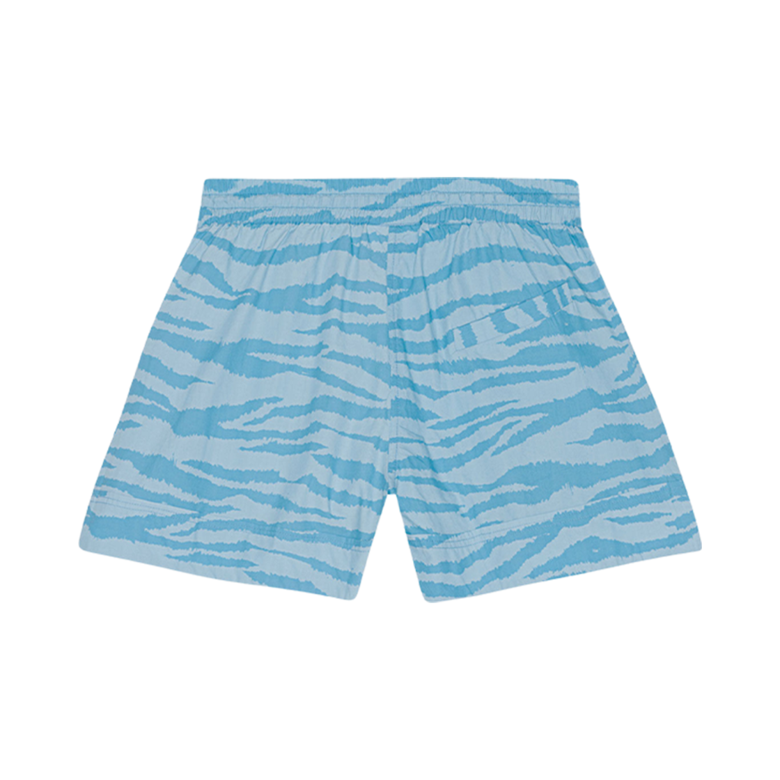 (W) 가니 프린티드 코튼 엘라스티케이티드 쇼츠 이더리얼 블루((W) Ganni Printed Cotton Elasticated Shorts Ethereal Blue) - 2