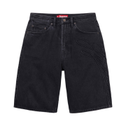 Supreme Script Baggy Denim Short Washed Black - 24SS
